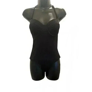 MAIO SWIM Black Halter Bralette One Piece Swimsuit - size 8
